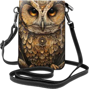 Owl Beliefs Print Small Crossbody Handbags Adjustable Shoulder Strap for Women Mini Cell Phone Purse