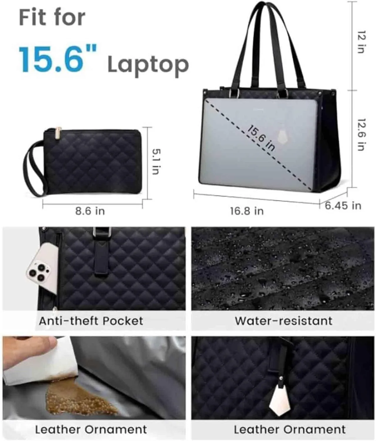 Packuum 3 in 1 Tote Bag, 2 In 1 Tote Bag Lunch Bag Combo, LaptopWith Insulated Lunch Compartment (Beige)