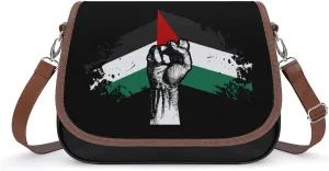 Palestinian Freedom Forces Classic Crossbody Bags Purses for Women Leather Shoulder Handbags with Adjustable Strap