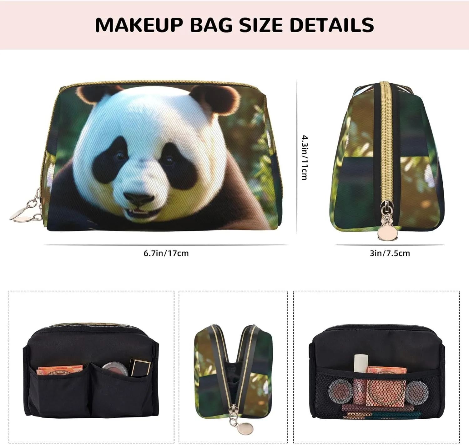 Panda Toiletry Pouch, Travel-Friendly Makeup Organizer For Makeup Brushes, Lipsticks