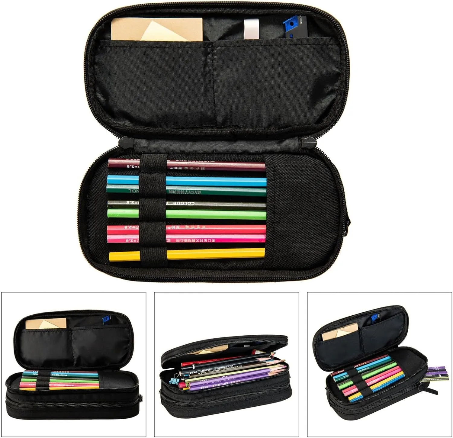 Pandas Cute Printed Pattern Three-Piece Backpack Set With Pocket Backpack Cross-Body Lunch Bag Pen Bag For Travel Daypack