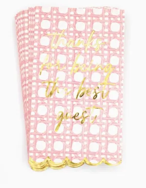 Paper Guest Towels - Pink Cane