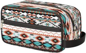 Pardick Aztec Ethnic Aztec Geometric Travel Toiletry Bag for Women Men Organizer Cosmetic Makeup Bag Waterproof Lightweight Shaving Bag Dopp Kit Large Capacity for Toiletries and Shaving Accessories