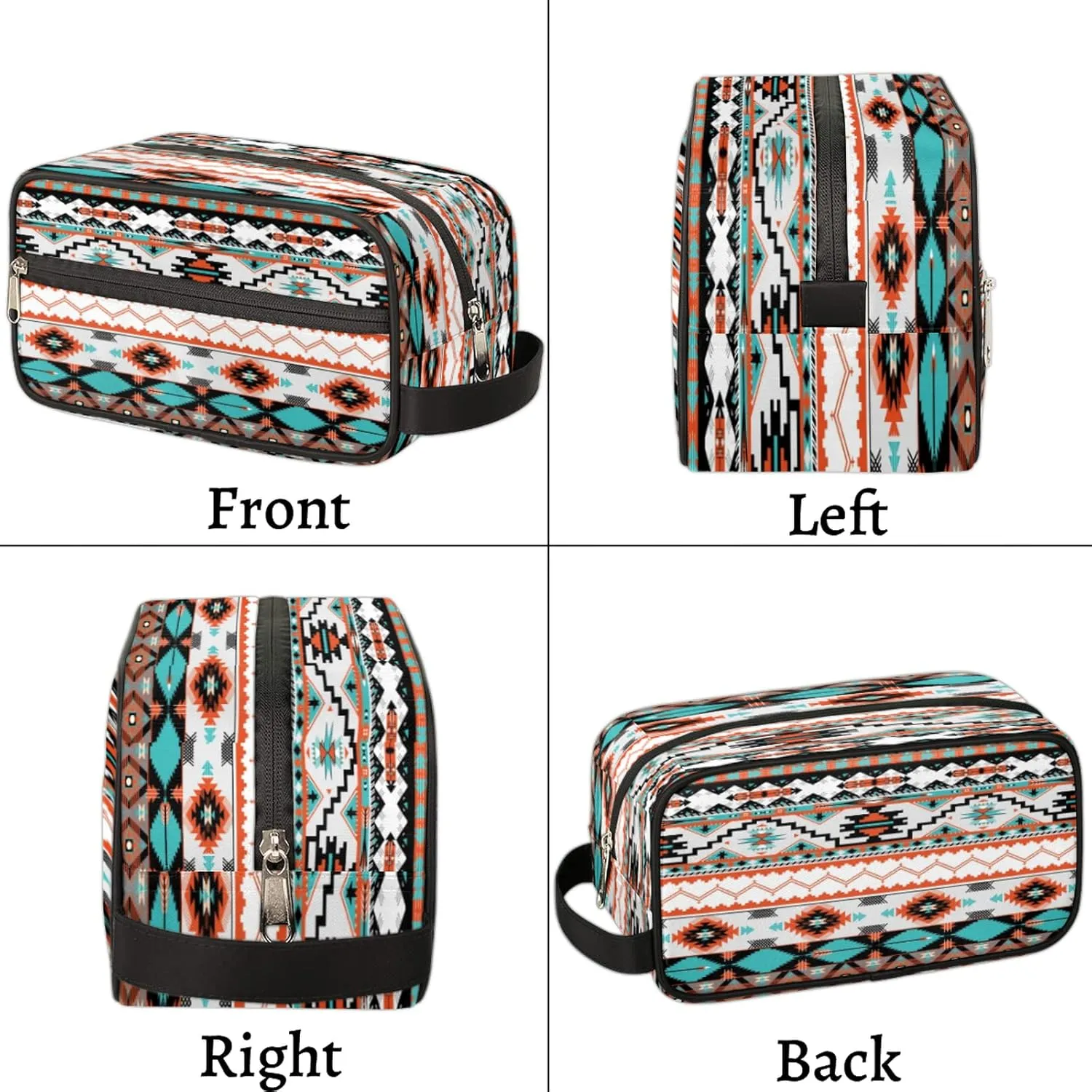 Pardick Aztec Ethnic Aztec Geometric Travel Toiletry Bag for Women Men Organizer Cosmetic Makeup Bag Waterproof Lightweight Shaving Bag Dopp Kit Large Capacity for Toiletries and Shaving Accessories