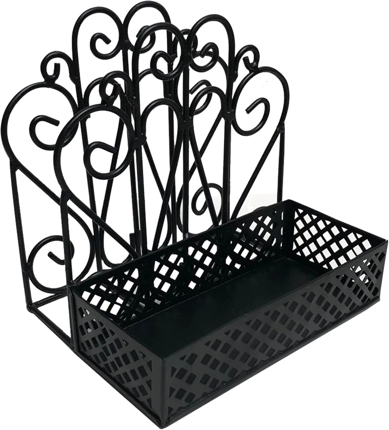 Park Designs Black Napkin Salt and Pepper Holder for Table | Combo Napkin Caddy & Salt and Pepper Caddy | Farmhouse Napkin Holder for Paper Napkins