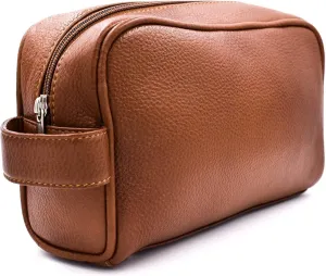 Parker Full Grain Leather Dopp Kit – Handmade Full Size Saddle Brown Leather Toiletry Bag Leather/Dopp Kit/Travel Bag for Effectively Carrying and Storing Toiletries