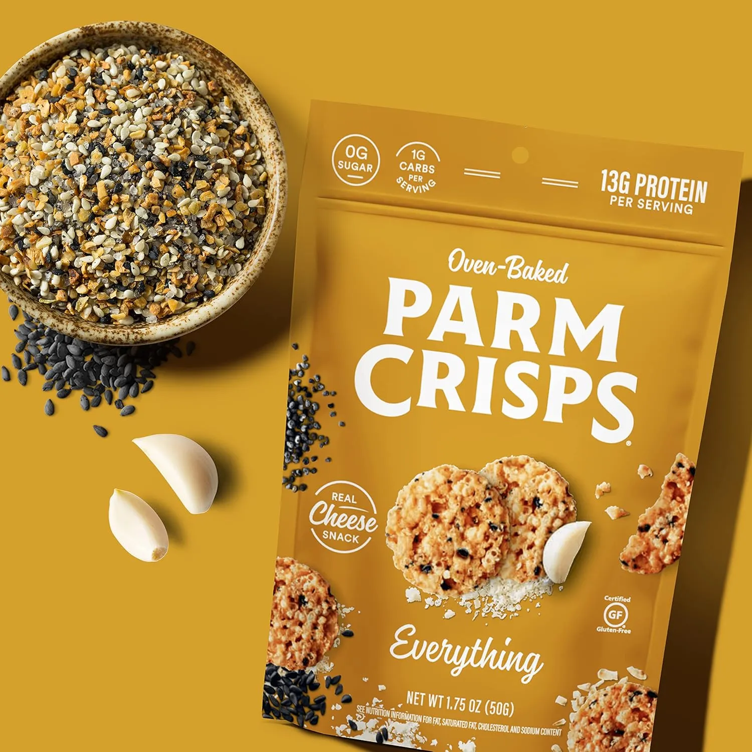 ParmCrisps – Original Parmesan, Sour Cream & Onion, Cheddar, Four Cheese, Jalapeno, and Everything, Made Simply with 100% REAL Cheese | Healthy Keto Snacks, Low Carb, High Protein, Gluten Free, Oven Baked, Keto-Friendly | Variety 1.75 Oz (Pack of 6)