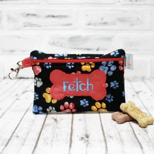 Paw Prints on Black Standard Size Personalized Reusable Food Bag