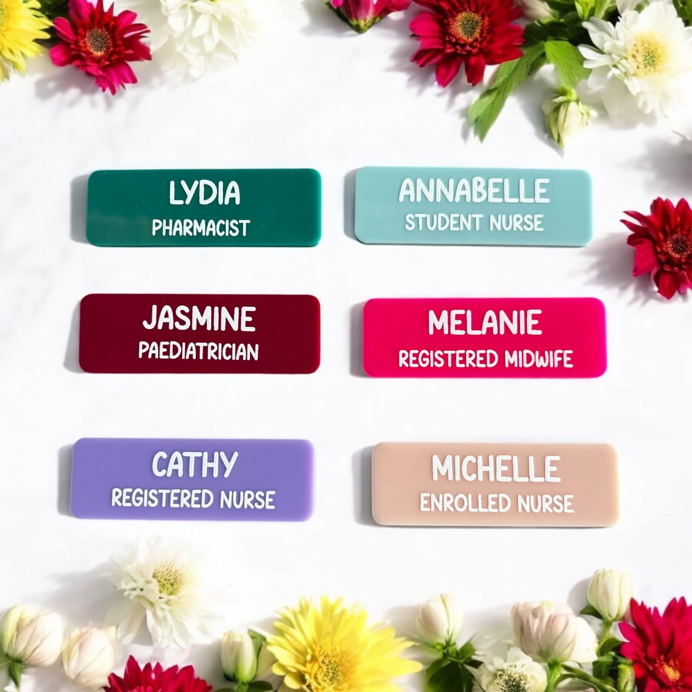 Personalised Coloured Name Badges Printed