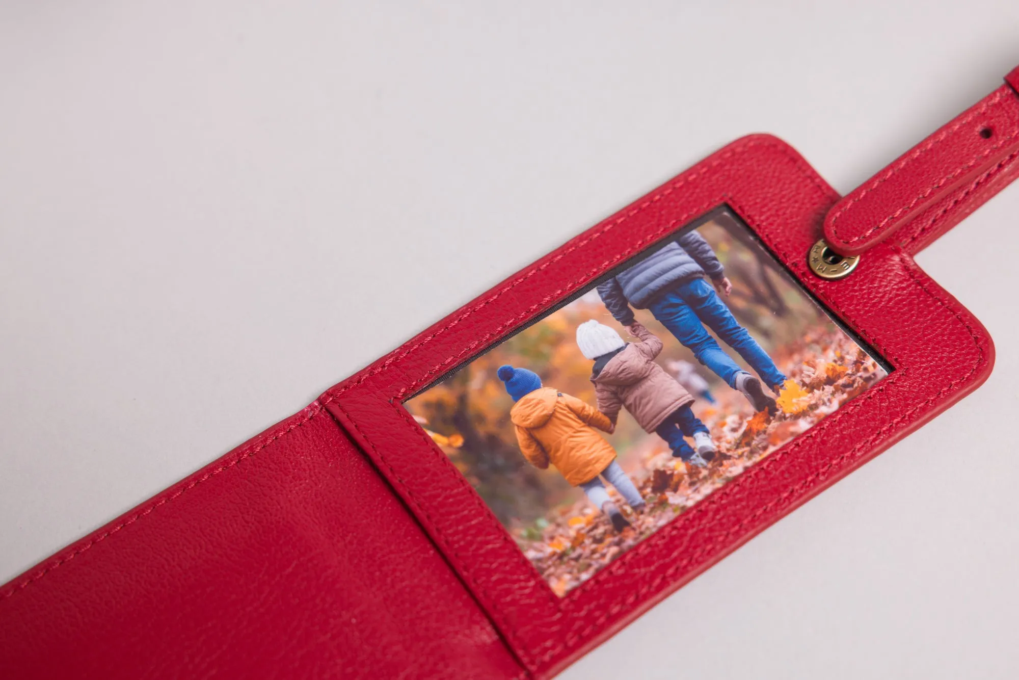 Personalised Engraved Red Leather Luggage Tag