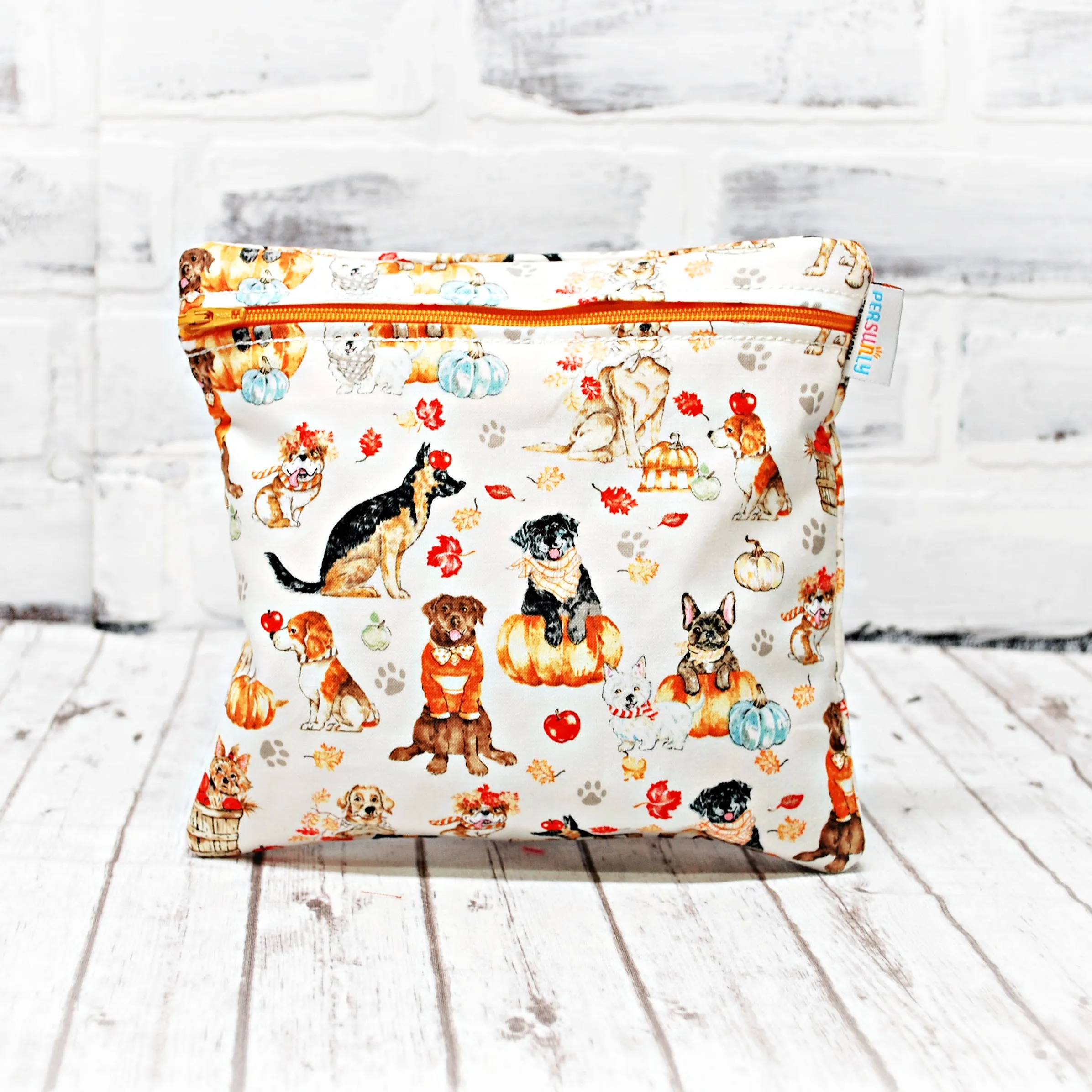 Personalized Dogs in Fall Reusable Food Bag