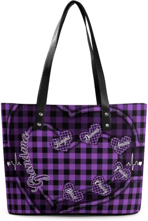 Personalized Grandma's Little Sweethearts Single Shoulder Bag Custom 1-15 Name Loving Gift For Grandma Mom Xmas