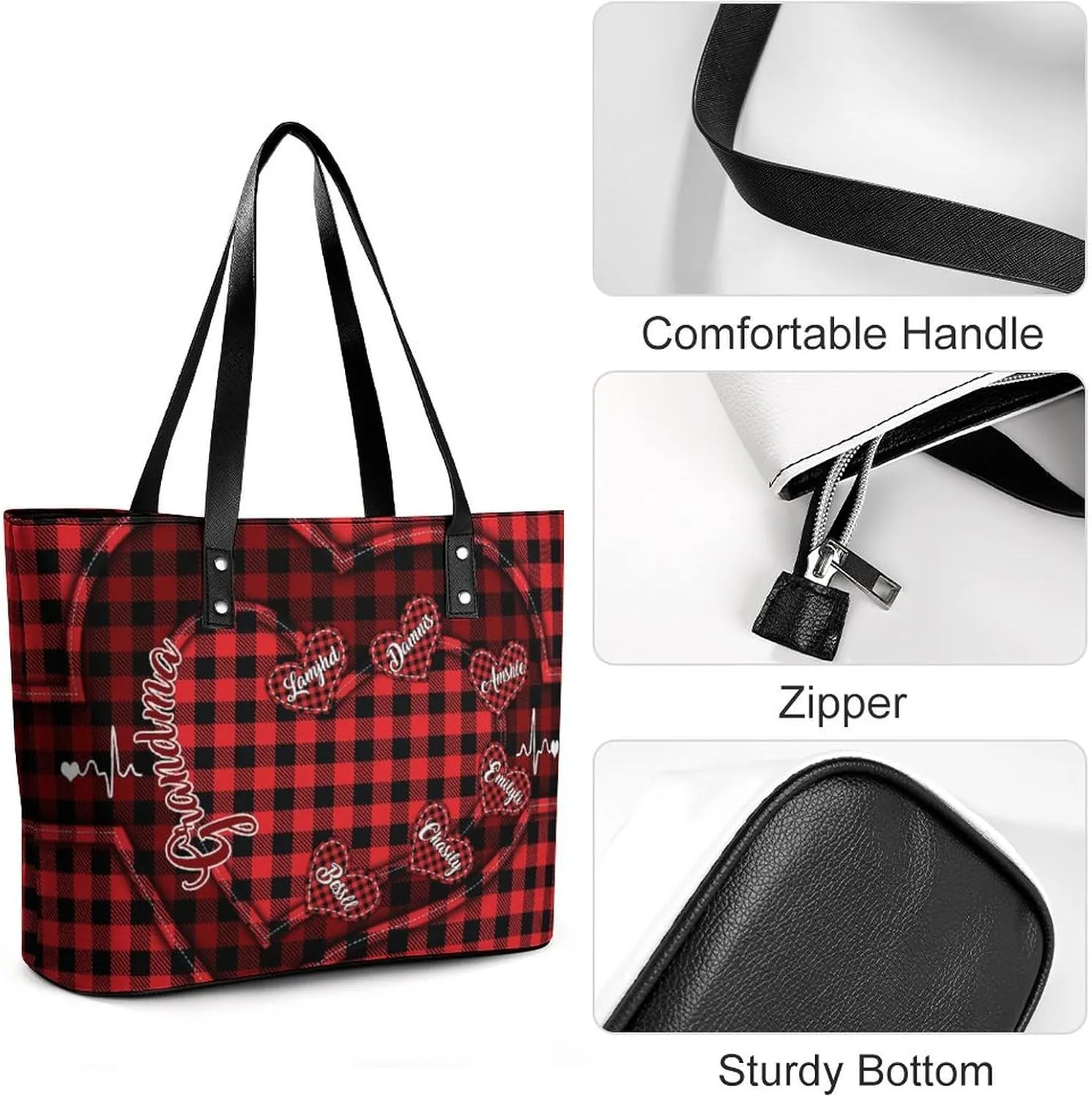 Personalized Grandma's Little Sweethearts Single Shoulder Bag Custom 1-15 Name Loving Gift For Grandma Mom Xmas