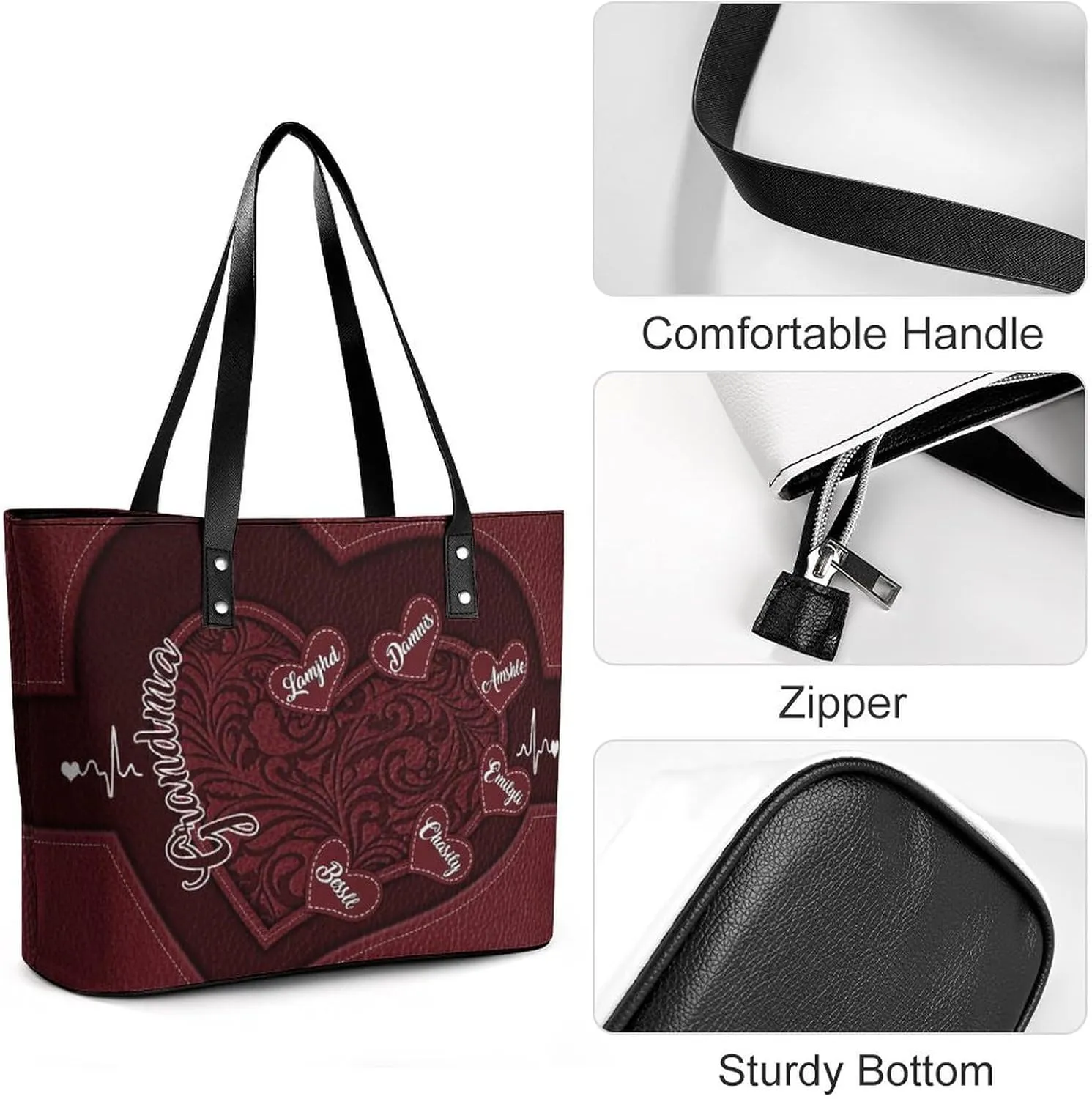 Personalized Grandma's Little Sweethearts Single Shoulder Bag Custom 1-15 Name Loving Gift For Grandma Mom Xmas