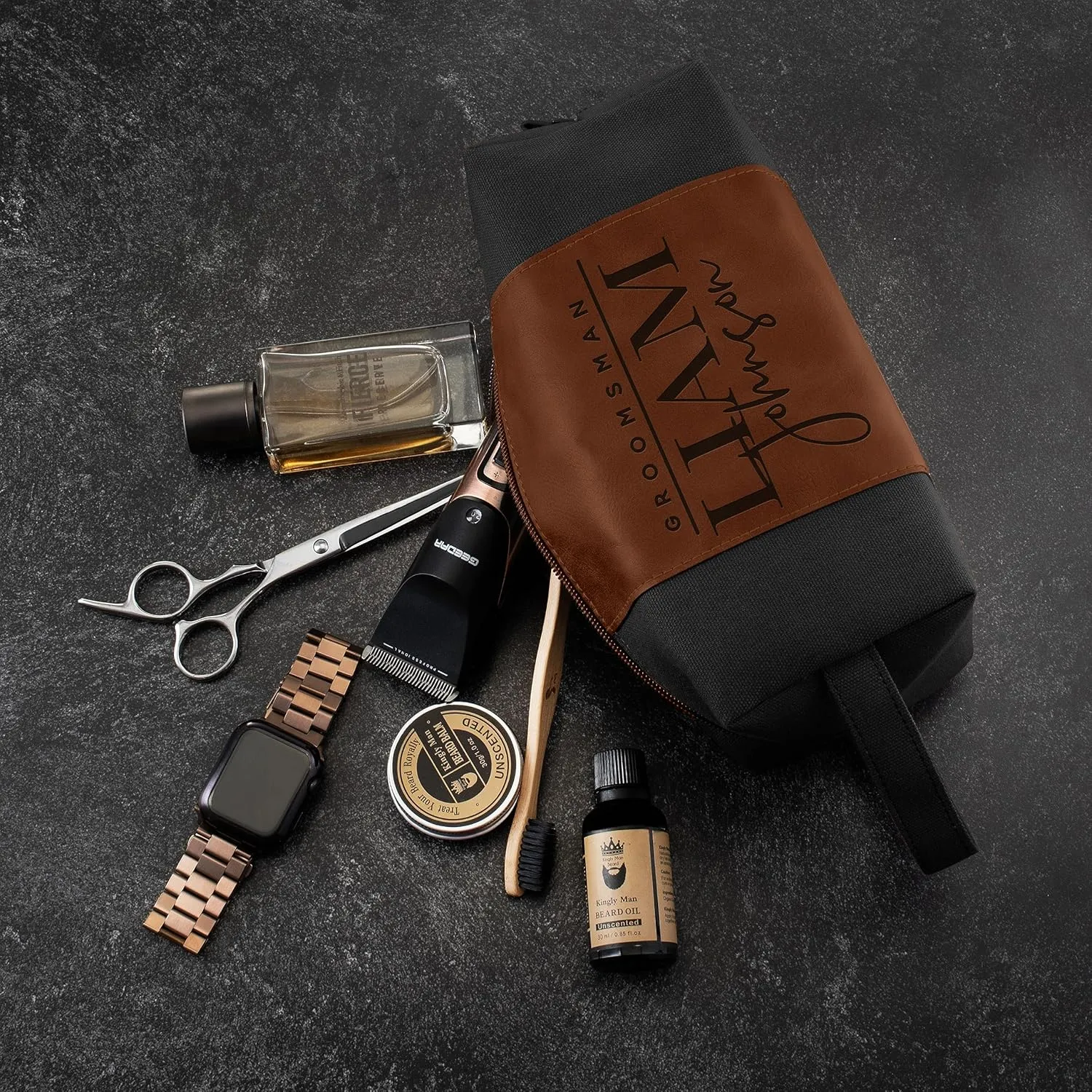 Personalized Groomsmen Gifts, Custom Men Toiletry Bags - Groomsman Gifts for Wedding