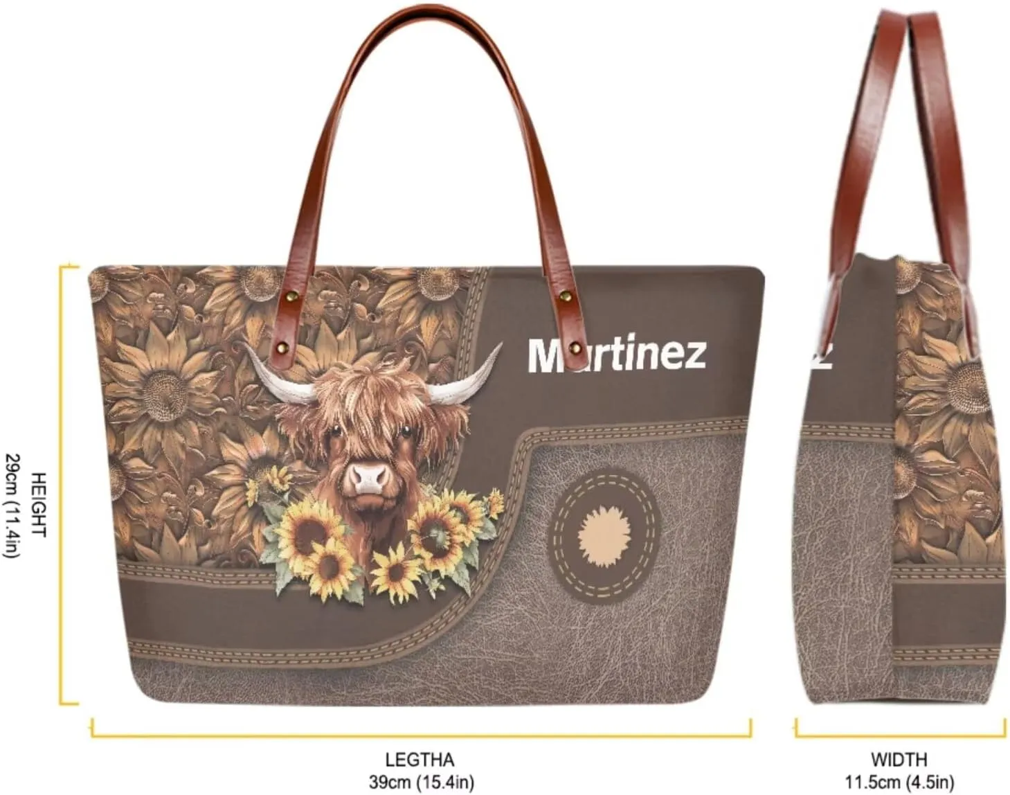 Personalized Handbag with Leather Wallet Set for Women, Custom Name Purse Set Large Top Handle Purse with Wallet