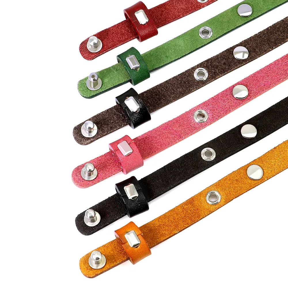 Personalized Leather Cat Collar with Bell & Name Tag