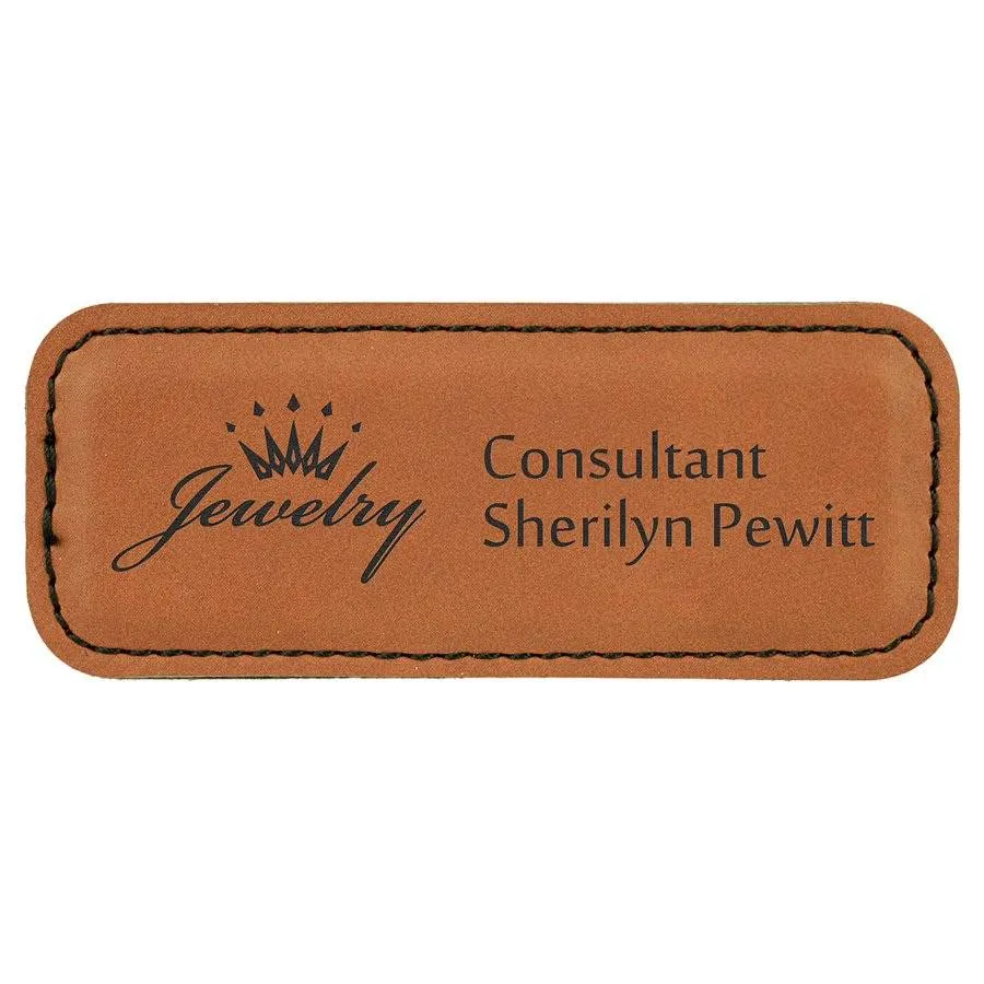 Personalized Magnetic Name Badges in Leatherette Colors