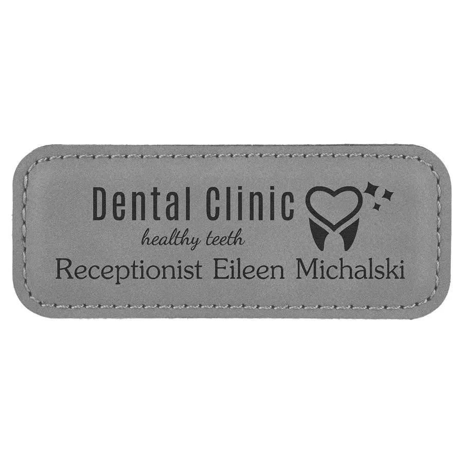 Personalized Magnetic Name Badges in Leatherette Colors