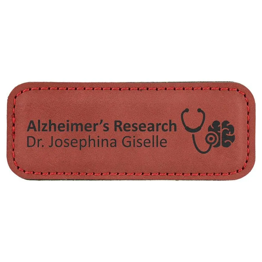 Personalized Magnetic Name Badges in Leatherette Colors