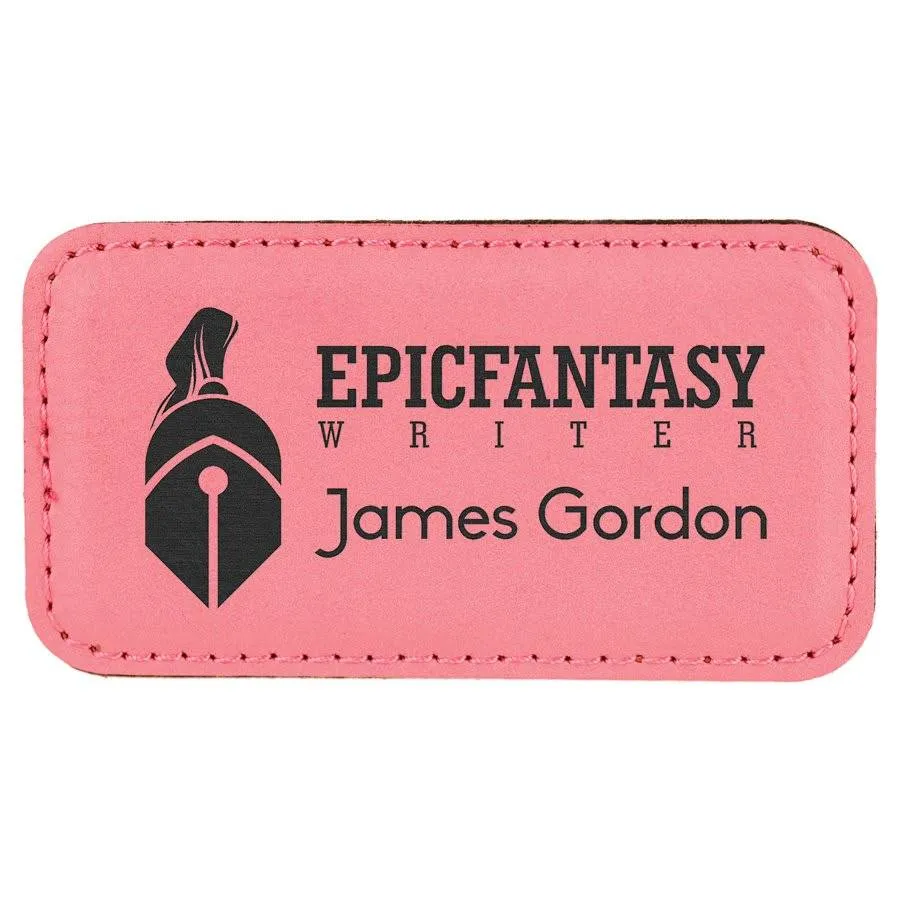 Personalized Magnetic Name Badges in Leatherette Colors