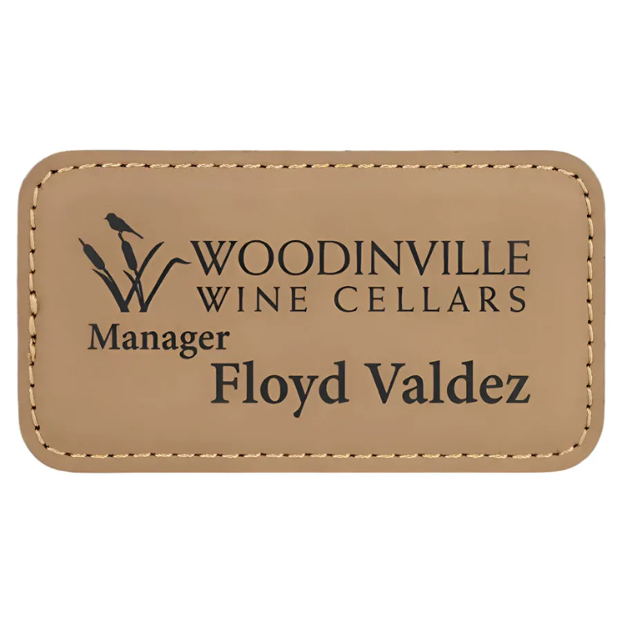 Personalized Magnetic Name Badges in Leatherette Colors
