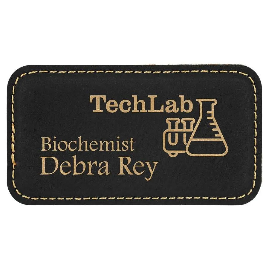 Personalized Magnetic Name Badges in Leatherette Colors