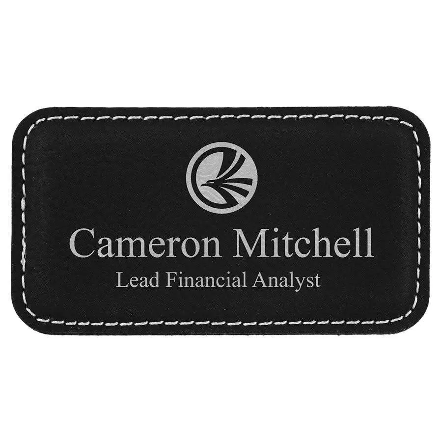 Personalized Magnetic Name Badges in Leatherette Colors