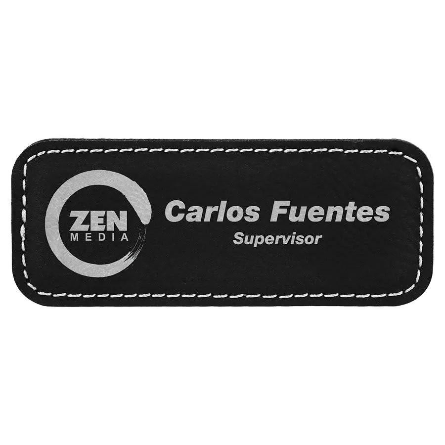 Personalized Magnetic Name Badges in Leatherette Colors