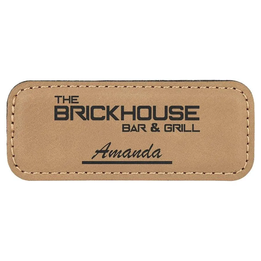 Personalized Magnetic Name Badges in Leatherette Colors