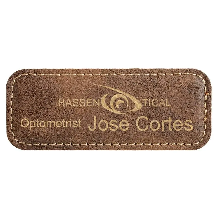 Personalized Magnetic Name Badges in Leatherette Colors