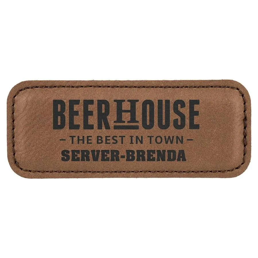 Personalized Magnetic Name Badges in Leatherette Colors