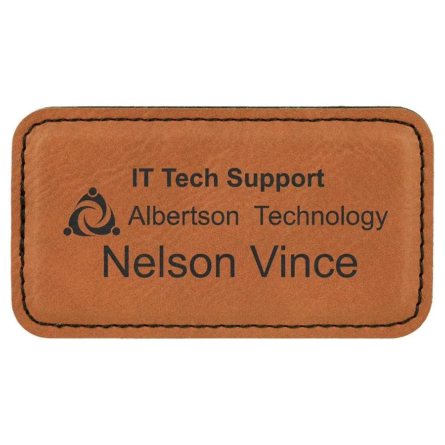 Personalized Magnetic Name Badges in Leatherette Colors