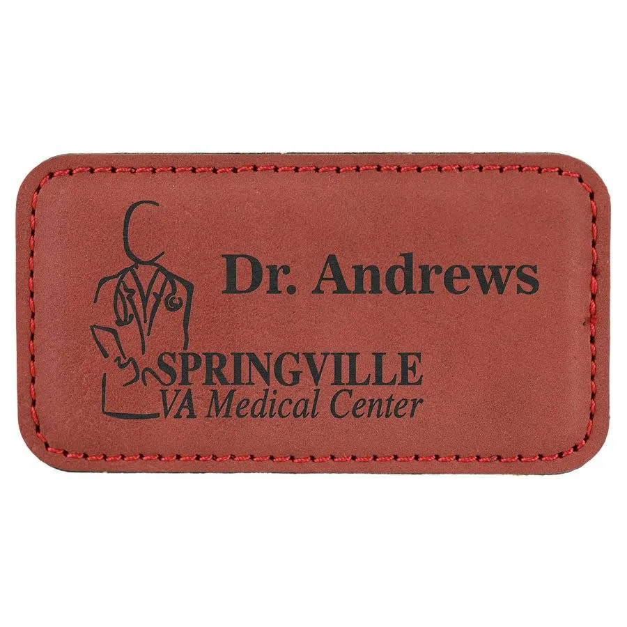 Personalized Magnetic Name Badges in Leatherette Colors