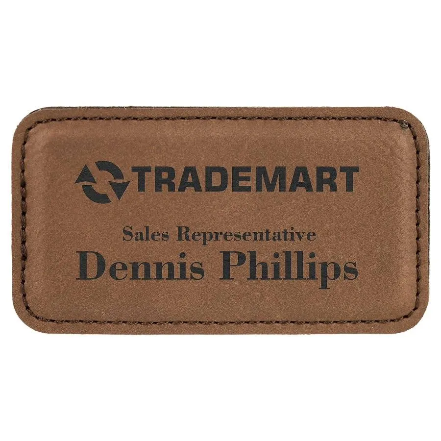 Personalized Magnetic Name Badges in Leatherette Colors