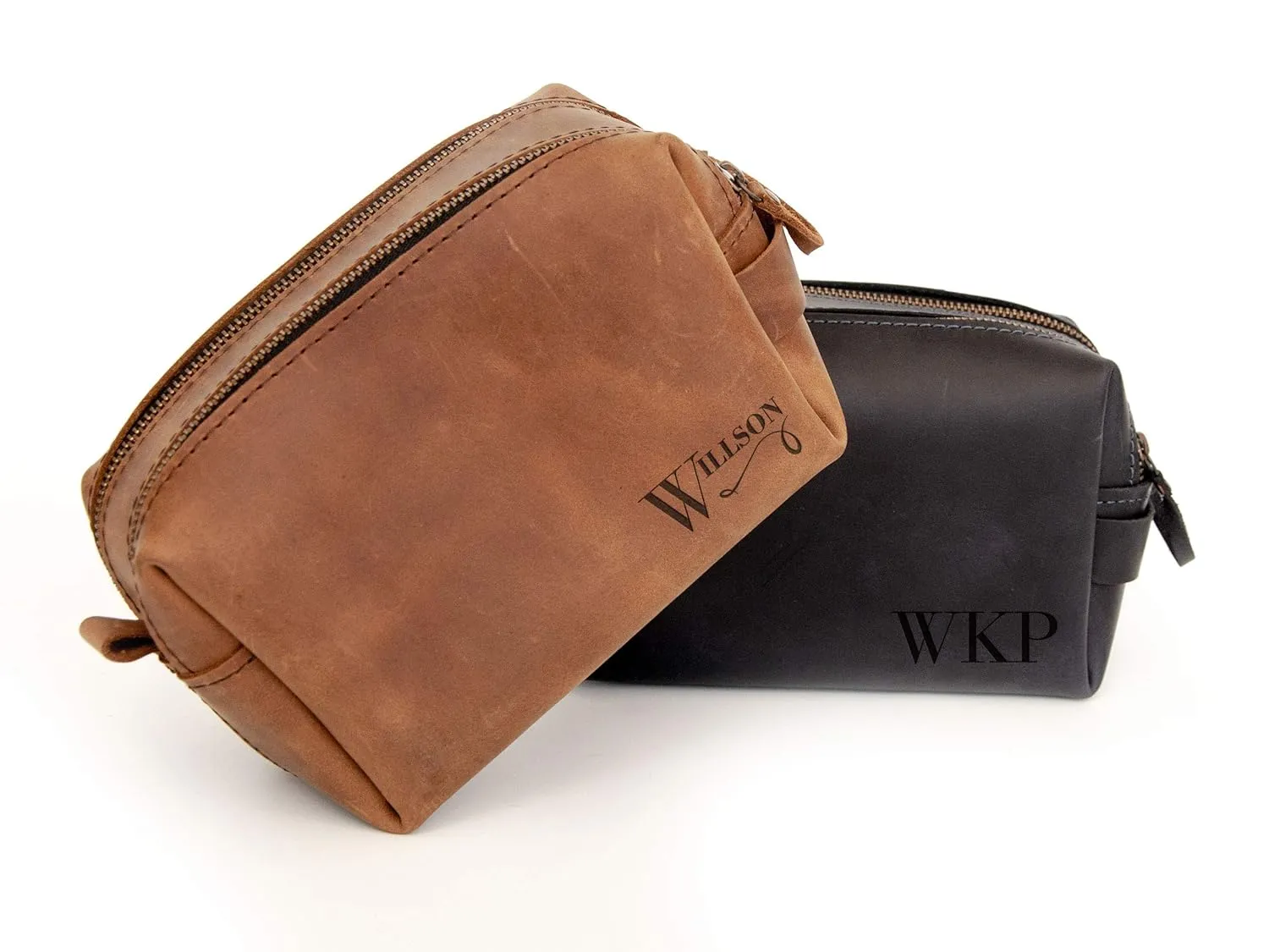 Personalized Mens Gift Leather Toiletry Bag Men Dopp Kit Father's Day Gift from Son Shaving Kit for Men Travel Case Wash Bag Gift for Him Anniversary Gift Dad Birthday Husband Gift for Boyfriend