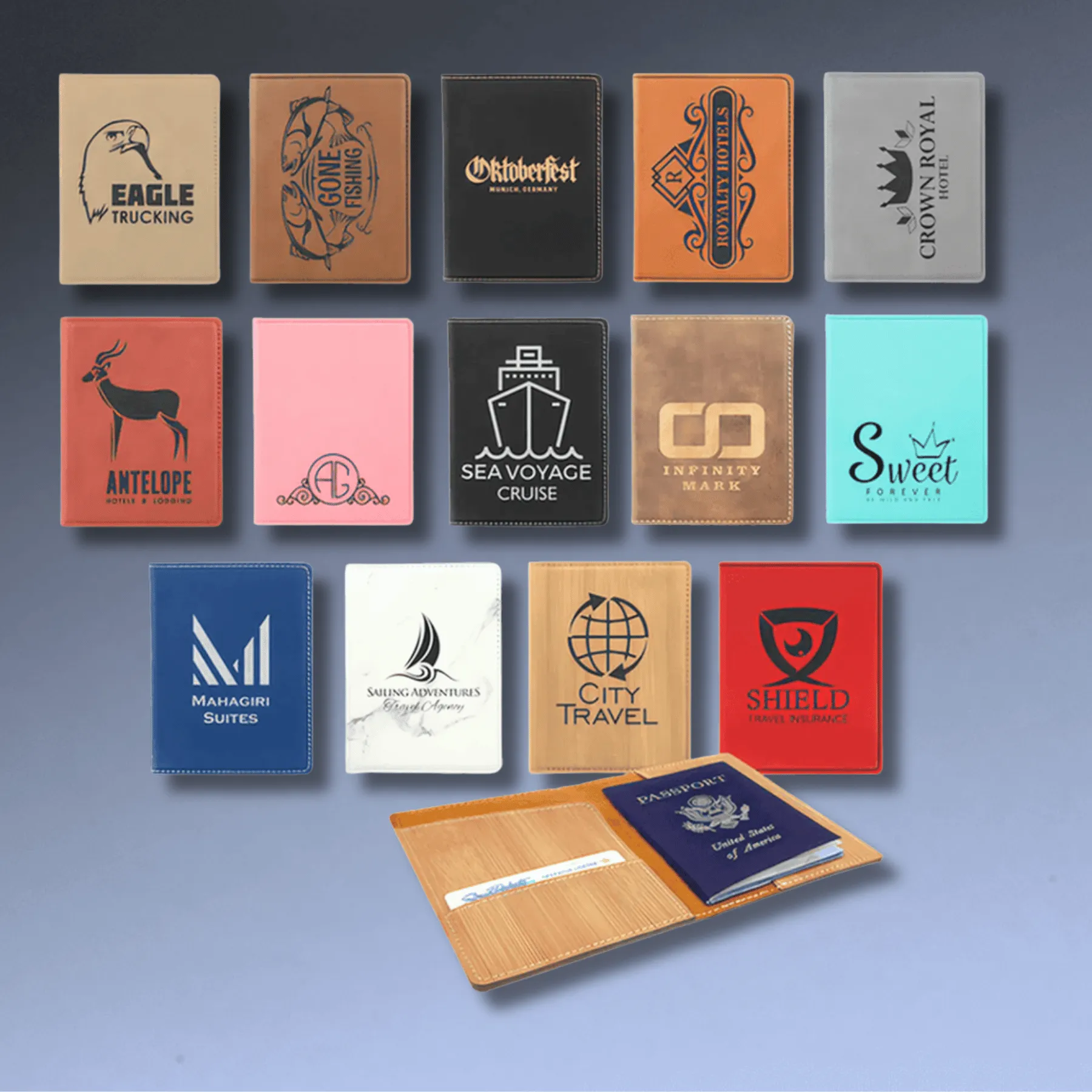 Personalized Passport Holder in Leathrette Colors