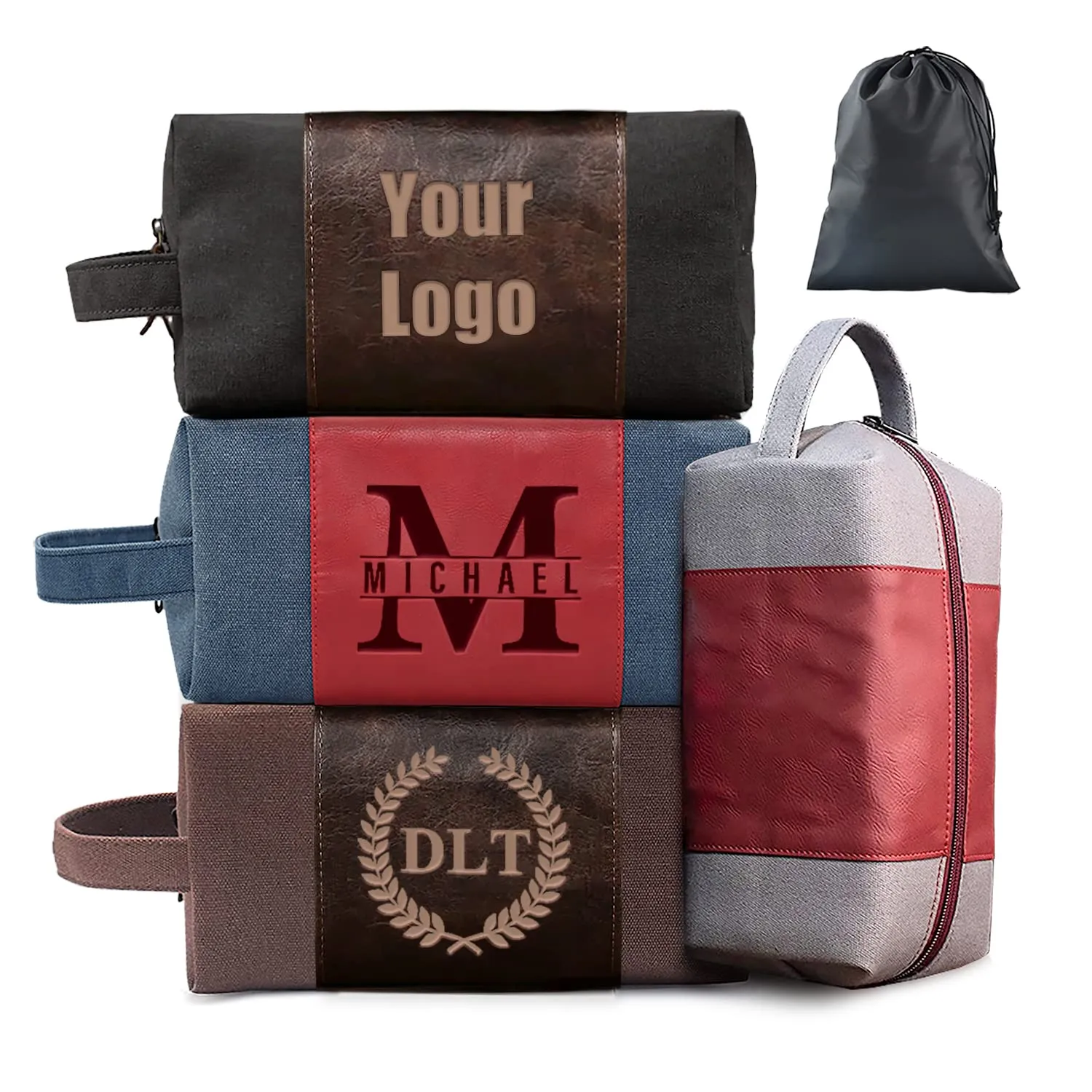 Personalized Toiletry Bag for Men Handcrafted, Custom Leather Dopp Kit for Men, Personalized Gifts for Men, Father, Husband, Boyfriend, Groomsmen, Best Man Gifts, Shaving Bag Cosmetic Bag