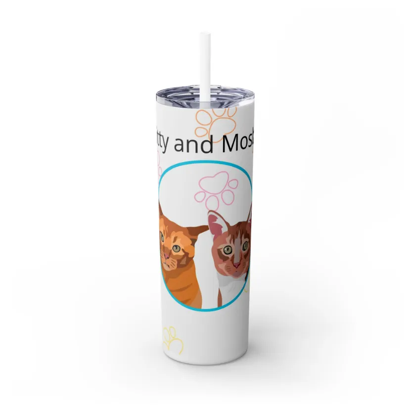 Pet Portrait Tumbler | Skinny Tumbler with Straw, 20oz Stainless Steel Cup