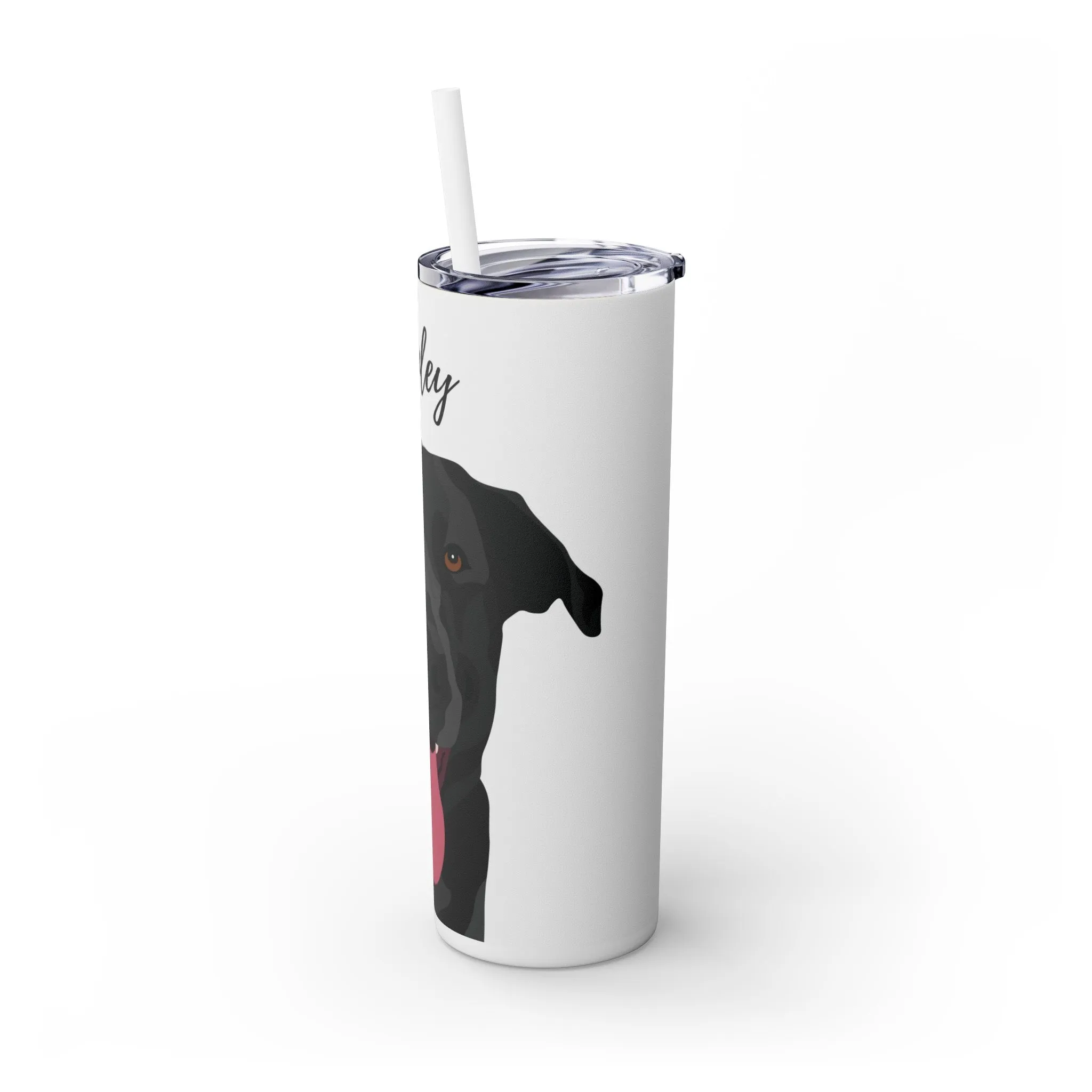 Pet Portrait Tumbler | Skinny Tumbler with Straw, 20oz Stainless Steel Cup