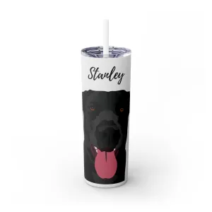 Pet Portrait Tumbler | Skinny Tumbler with Straw, 20oz Stainless Steel Cup