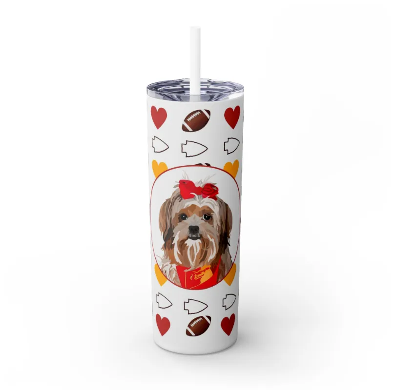 Pet Portrait Tumbler | Skinny Tumbler with Straw, 20oz Stainless Steel Cup