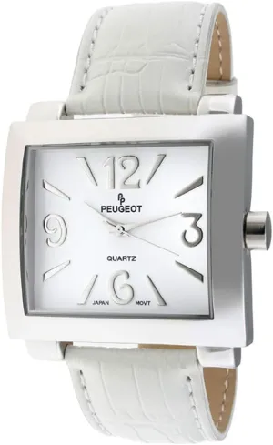 Peugeot Women's Leather Easy Read Big Face Watch