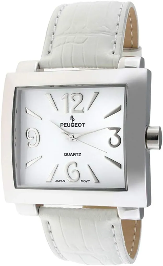 Peugeot Women's Leather Easy Read Big Face Watch
