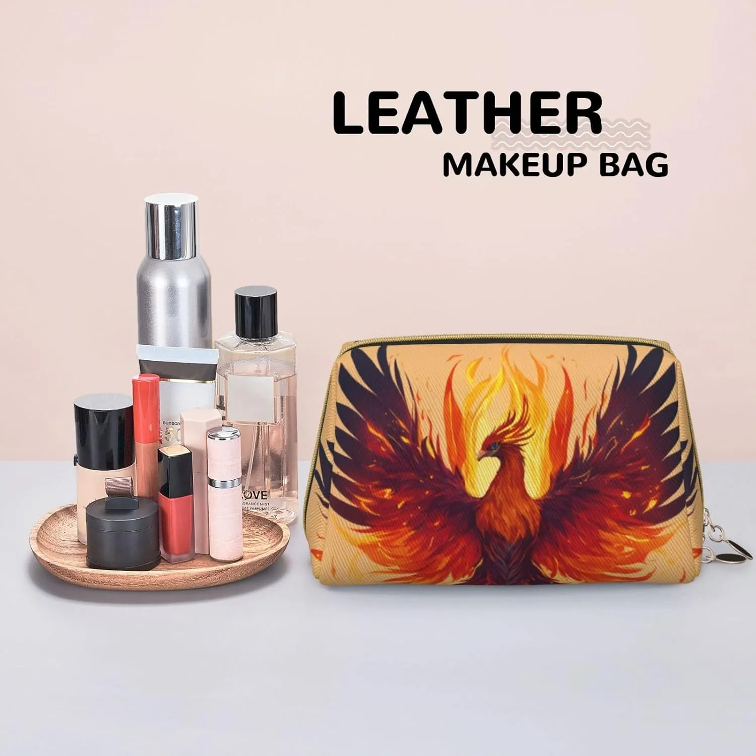 Phoenix Toiletry Pouch, Travel-Friendly Makeup Organizer For Makeup Brushes, Lipsticks