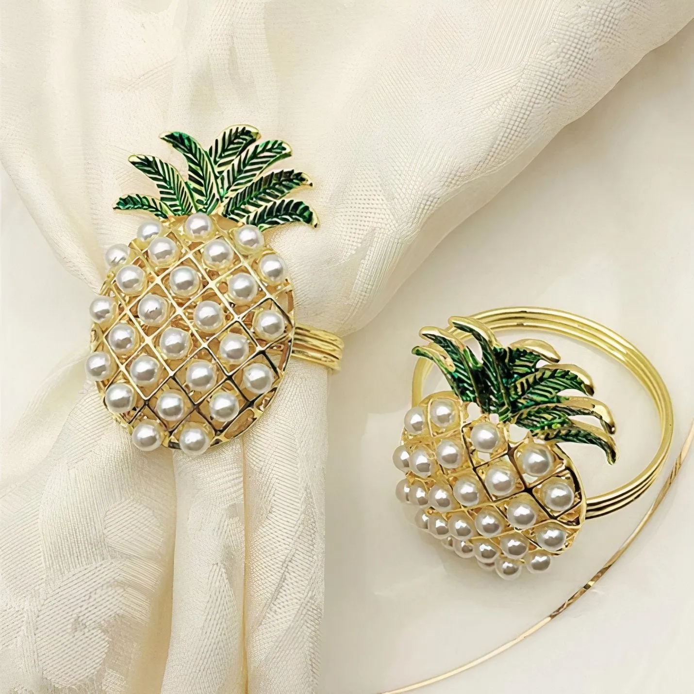 Pineapple Napkin Ring Set of 6