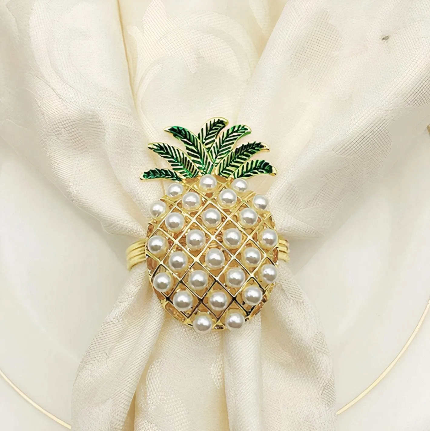 Pineapple Napkin Ring Set of 6