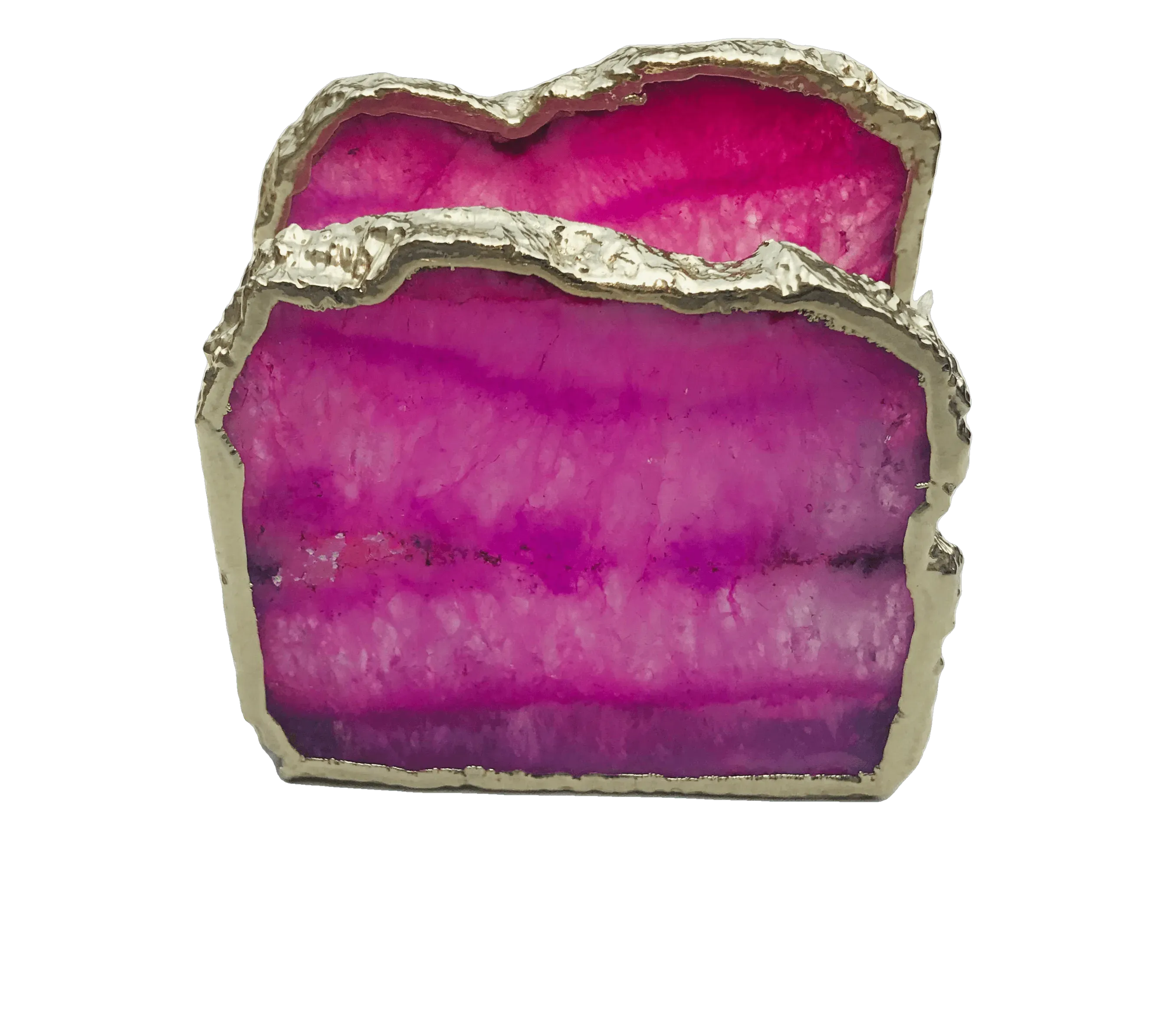 Pink Agate Stone Napkin Holder