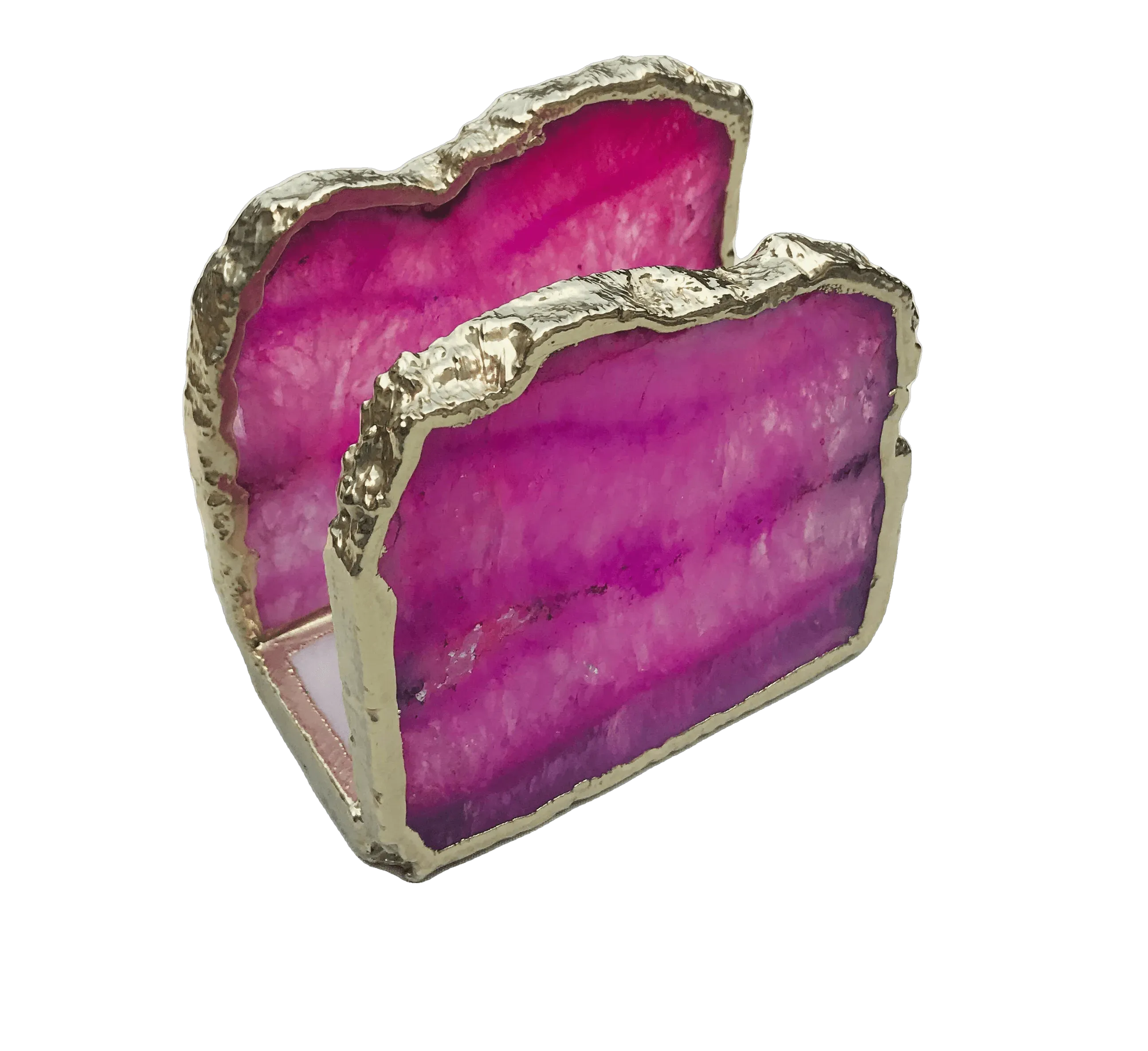 Pink Agate Stone Napkin Holder