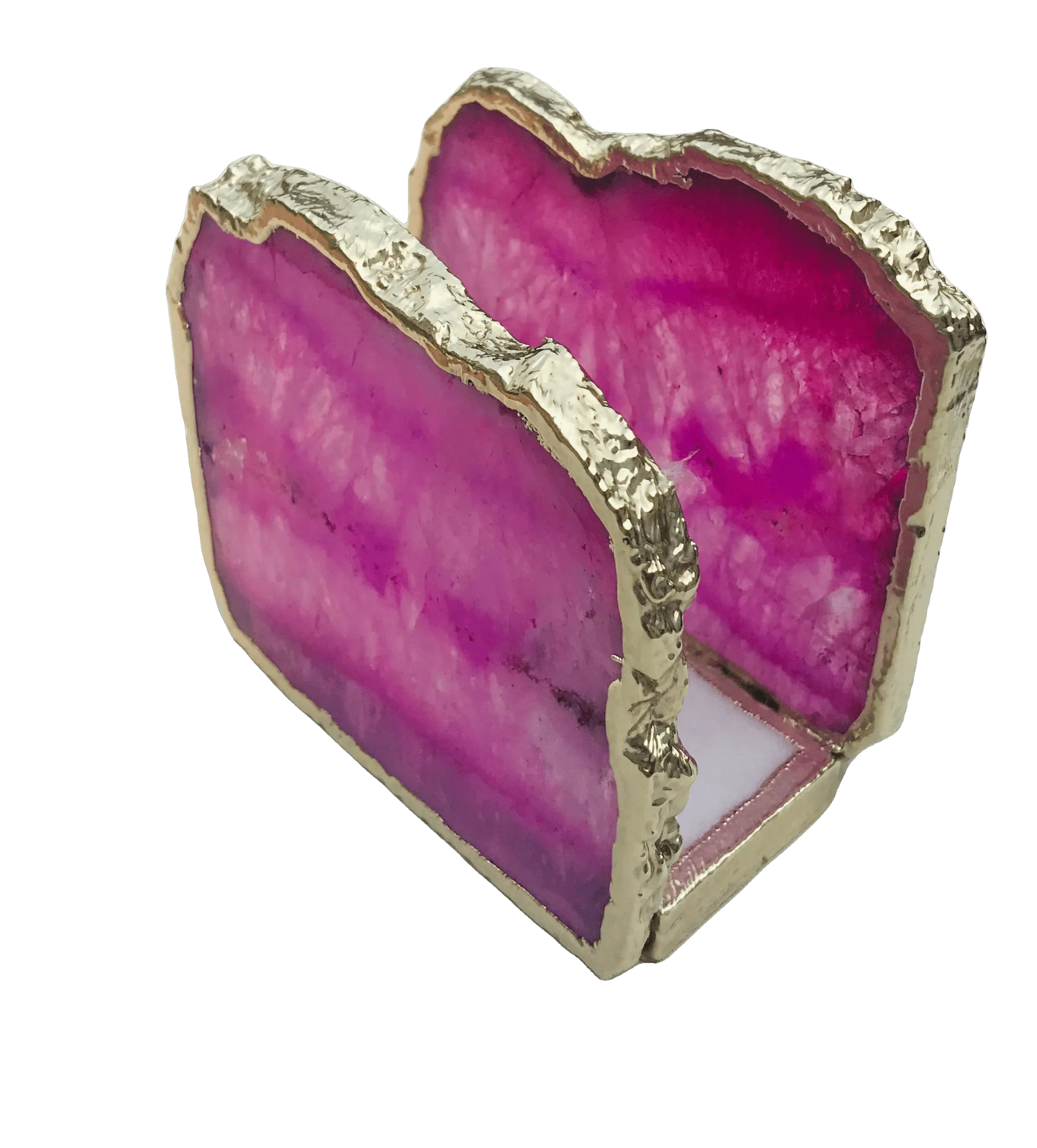 Pink Agate Stone Napkin Holder